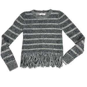 Maddie Junior XS stripe Sweater with Fringe Navy